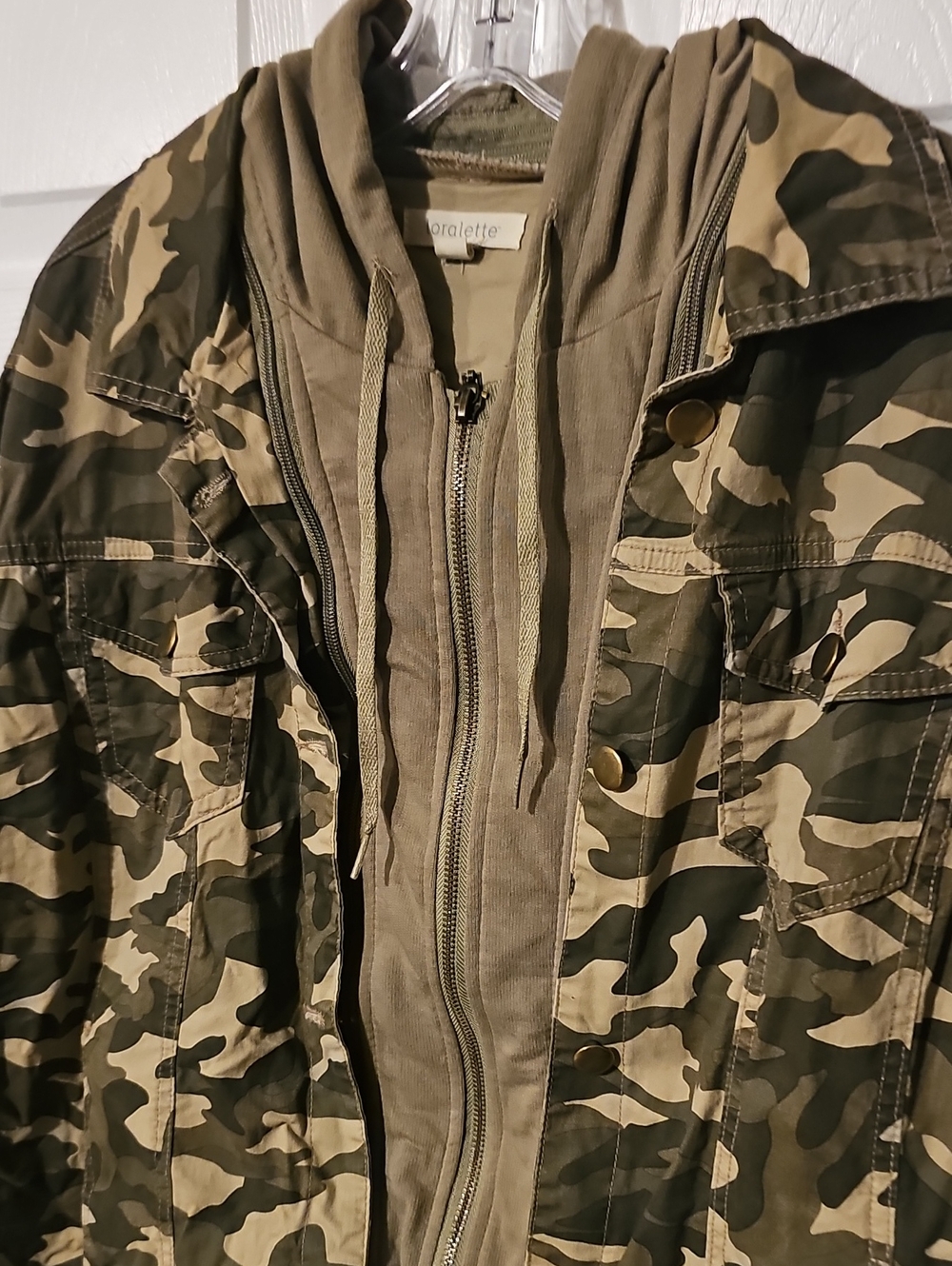 Loralette Olive & Camouflage Utility Jacket NWT!